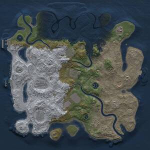 Thumbnail Rust Map: Procedural Map, Size: 3750, Seed: 1352910501, 17 Monuments