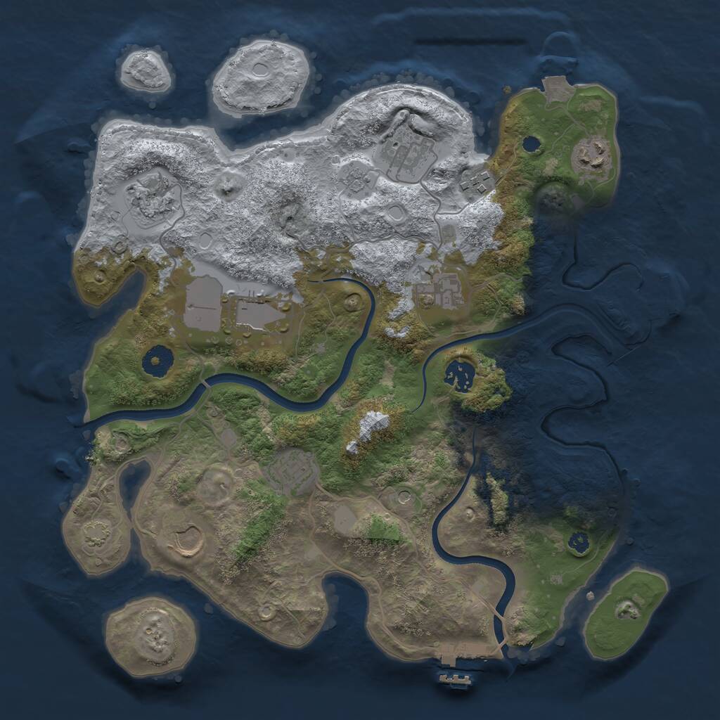 Rust Map: Procedural Map, Size: 3500, Seed: 1881634261, 15 Monuments