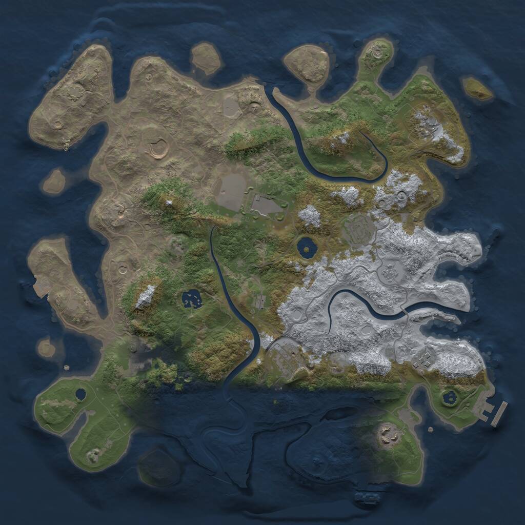 Rust Map: Procedural Map, Size: 3900, Seed: 459263145, 15 Monuments