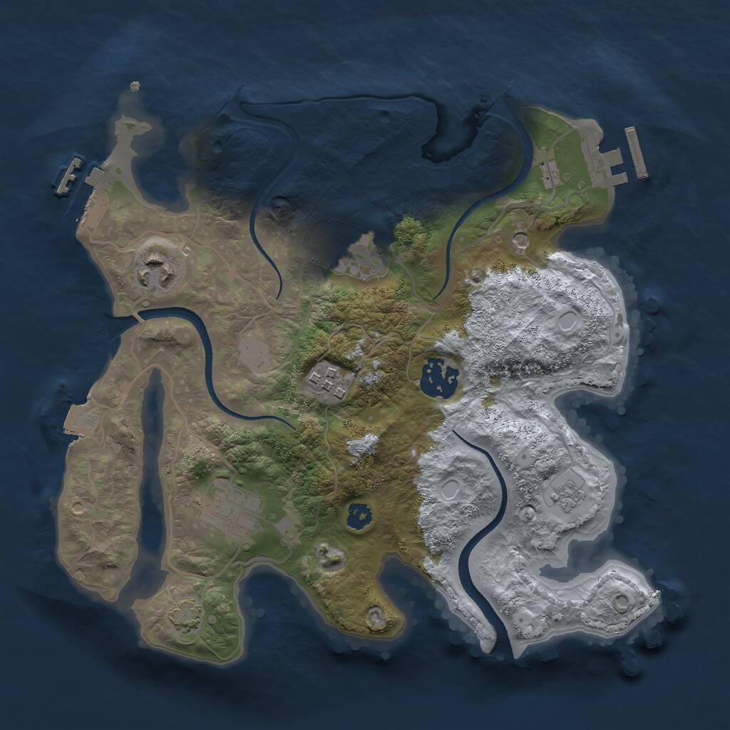 Rust Map: Procedural Map, Size: 2800, Seed: 15874, 11 Monuments