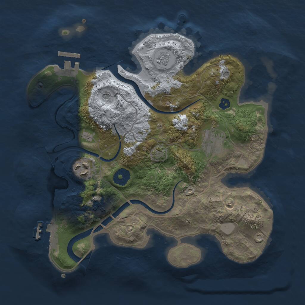 Rust Map: Procedural Map, Size: 2750, Seed: 510415819, 9 Monuments