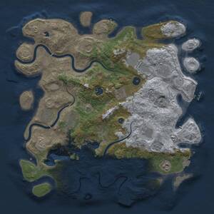 Thumbnail Rust Map: Procedural Map, Size: 4000, Seed: 514264421, 16 Monuments