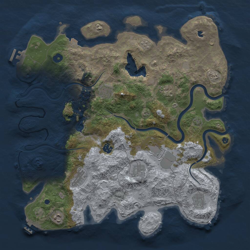 Rust Map: Procedural Map, Size: 4000, Seed: 98237465, 15 Monuments