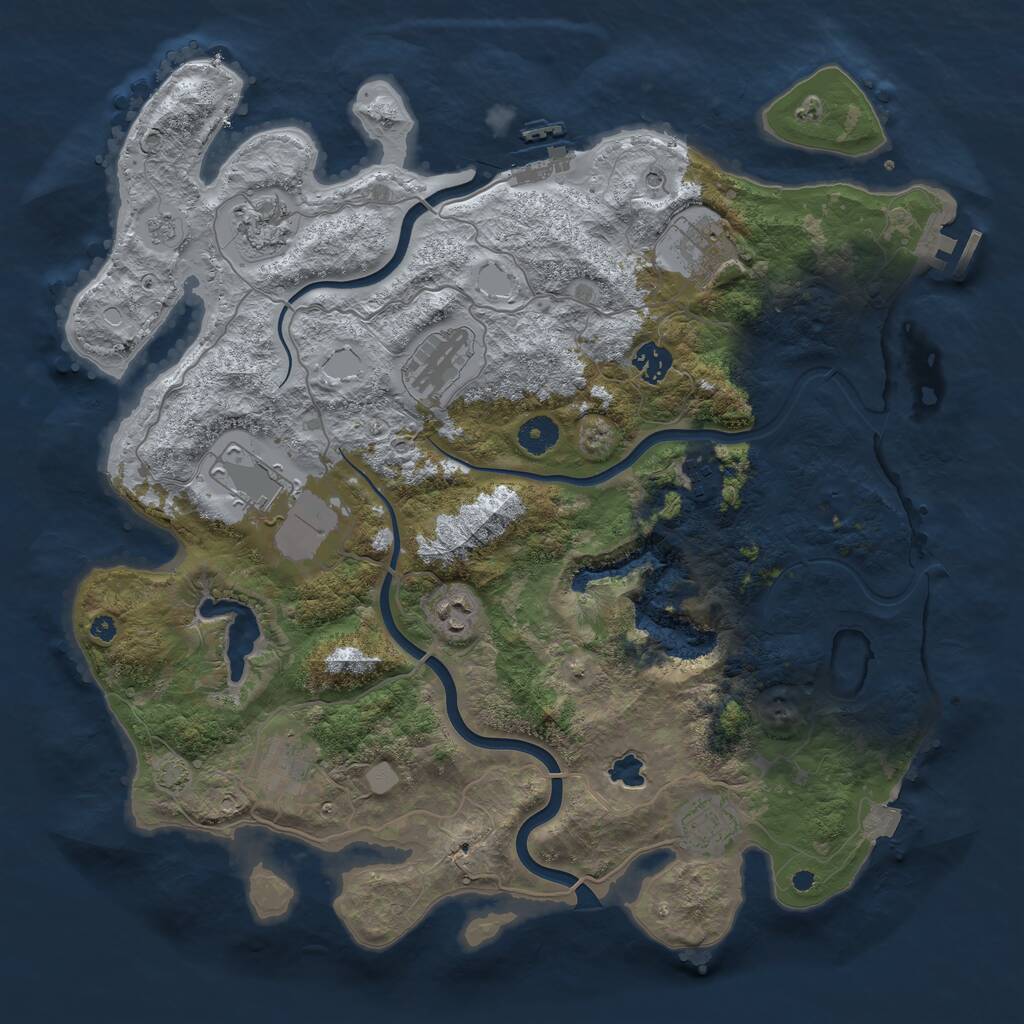 Rust Map: Procedural Map, Size: 4000, Seed: 998186, 15 Monuments
