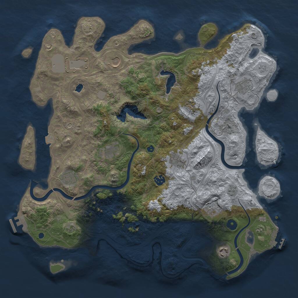 Rust Map: Procedural Map, Size: 4250, Seed: 420427, 17 Monuments