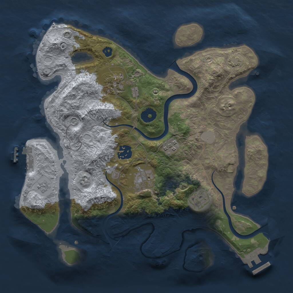 Rust Map: Procedural Map, Size: 3000, Seed: 1673978537, 11 Monuments