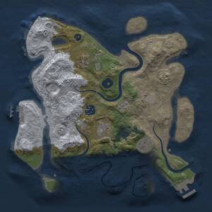 Thumbnail Rust Map: Procedural Map, Size: 3000, Seed: 1673978537, 11 Monuments