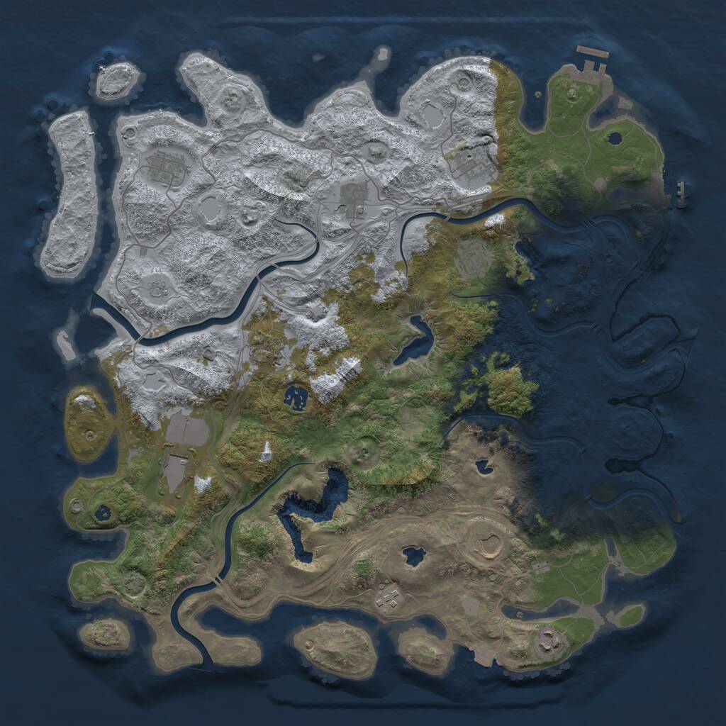 Rust Map: Procedural Map, Size: 4500, Seed: 506552154, 16 Monuments