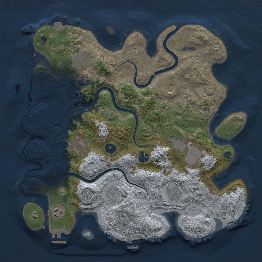 Rust Map: Procedural Map, Size: 3800, Seed: 61896167, 15 Monuments