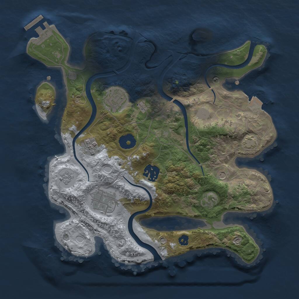 Rust Map: Procedural Map, Size: 2800, Seed: 689873330, 9 Monuments