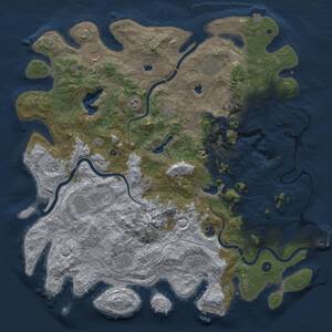 Thumbnail Rust Map: Procedural Map, Size: 5000, Seed: 253172603, 17 Monuments