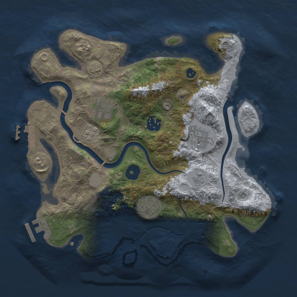 Rust Map: Procedural Map, Size: 3000, Seed: 475719, 11 Monuments