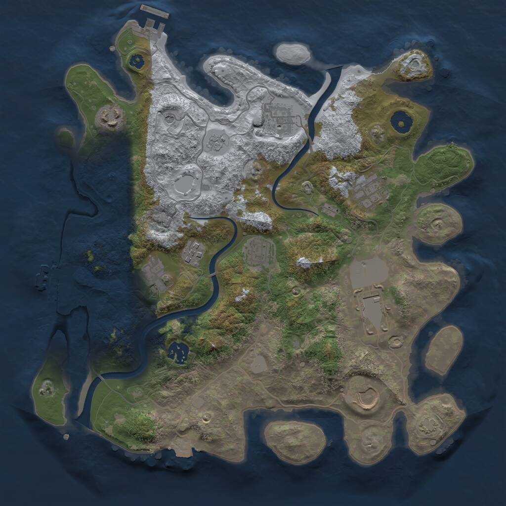 Rust Map: Procedural Map, Size: 3500, Seed: 28696, 15 Monuments