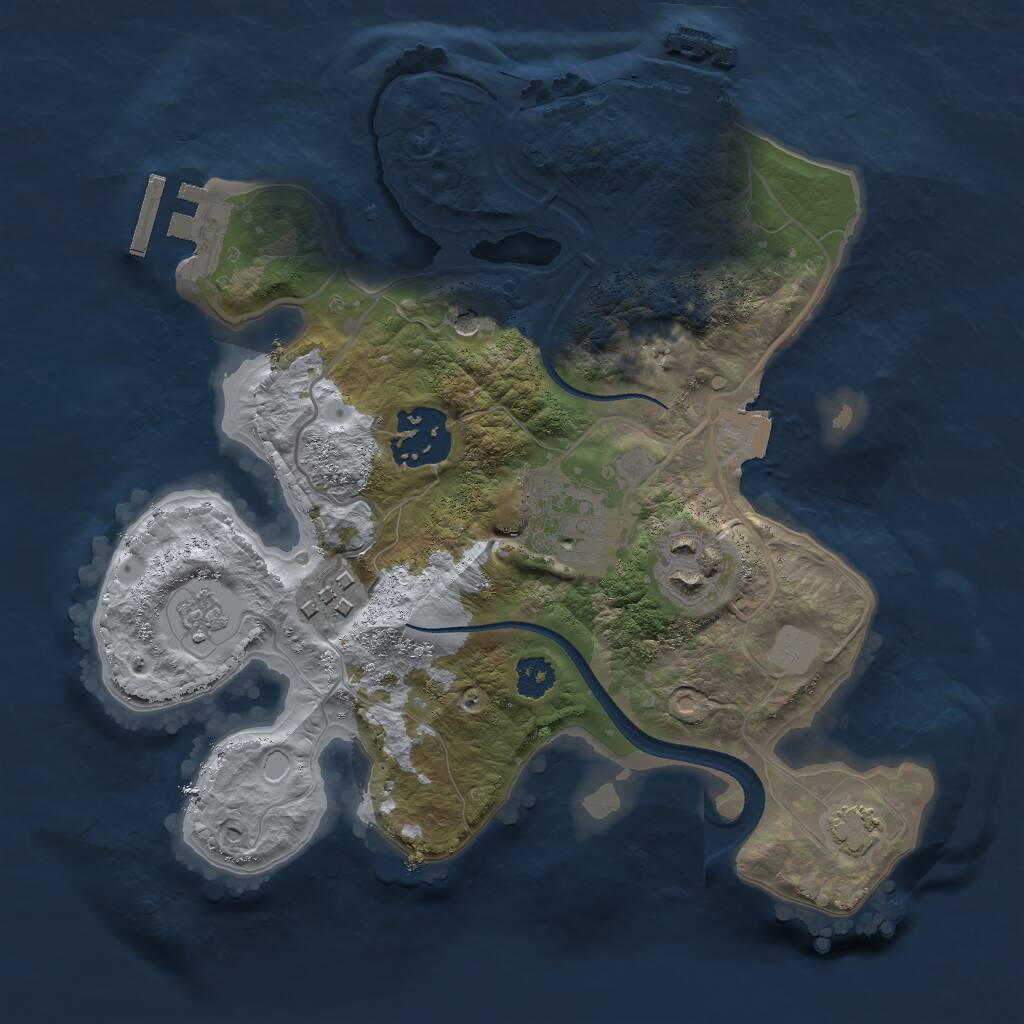 Rust Map: Procedural Map, Size: 2500, Seed: 1418092658, 10 Monuments