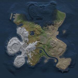 Thumbnail Rust Map: Procedural Map, Size: 2500, Seed: 1418092658, 10 Monuments