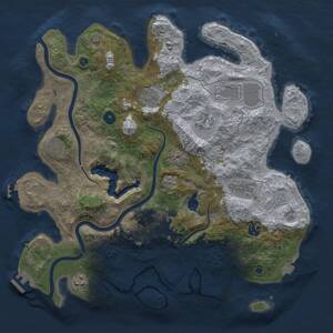 Thumbnail Rust Map: Procedural Map, Size: 4000, Seed: 1370815712, 15 Monuments