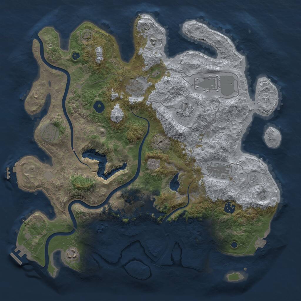 Rust Map: Procedural Map, Size: 4000, Seed: 1370815712, 15 Monuments