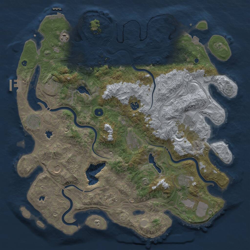 Rust Map: Procedural Map, Size: 4500, Seed: 210481551, 17 Monuments