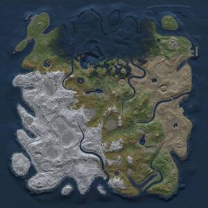 Thumbnail Rust Map: Procedural Map, Size: 4500, Seed: 1246093277, 16 Monuments