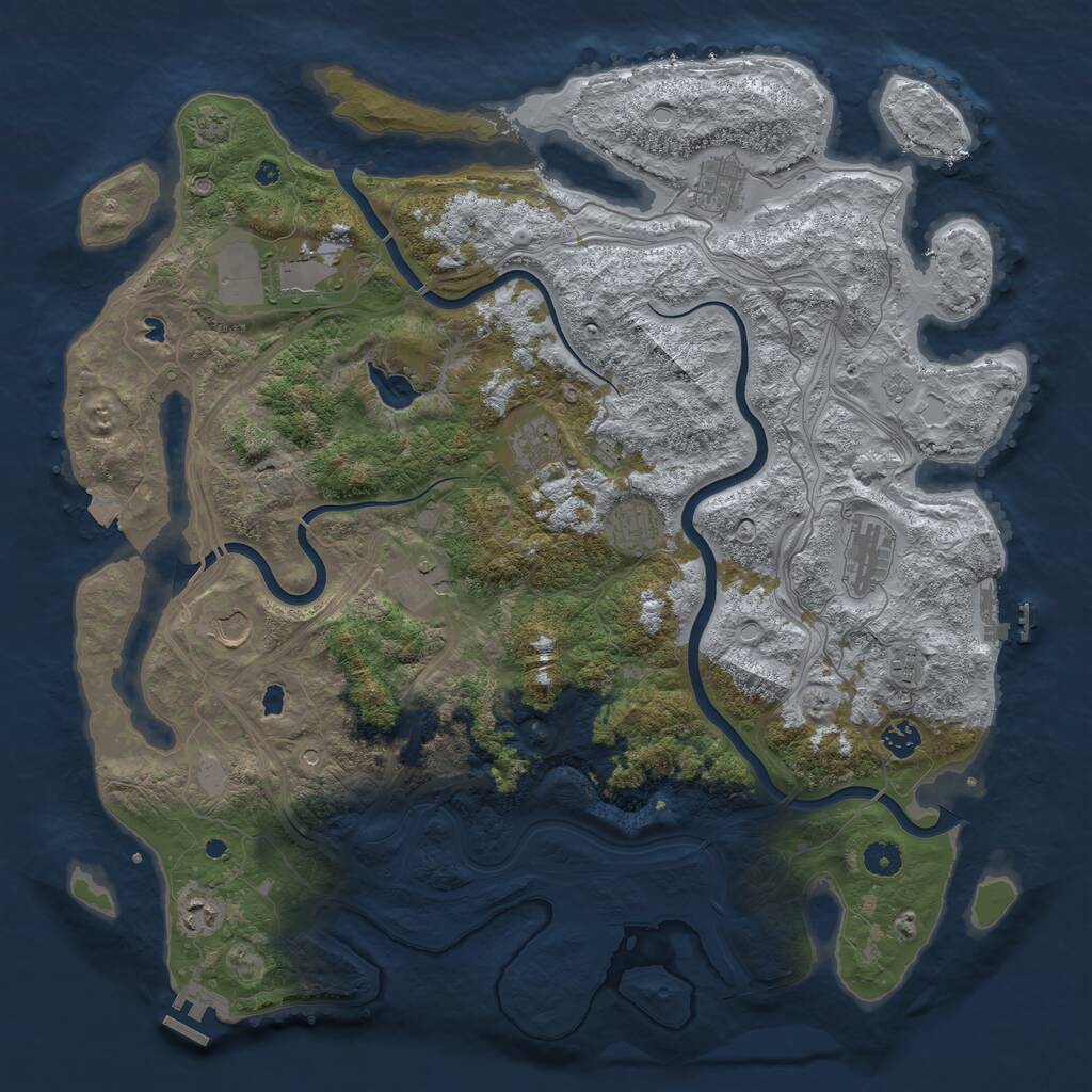 Rust Map: Procedural Map, Size: 4500, Seed: 82960349, 16 Monuments
