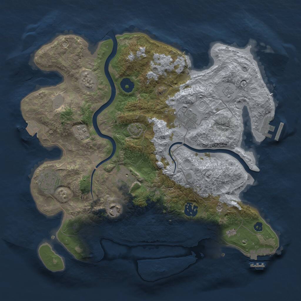 Rust Map: Procedural Map, Size: 3250, Seed: 771020349, 12 Monuments