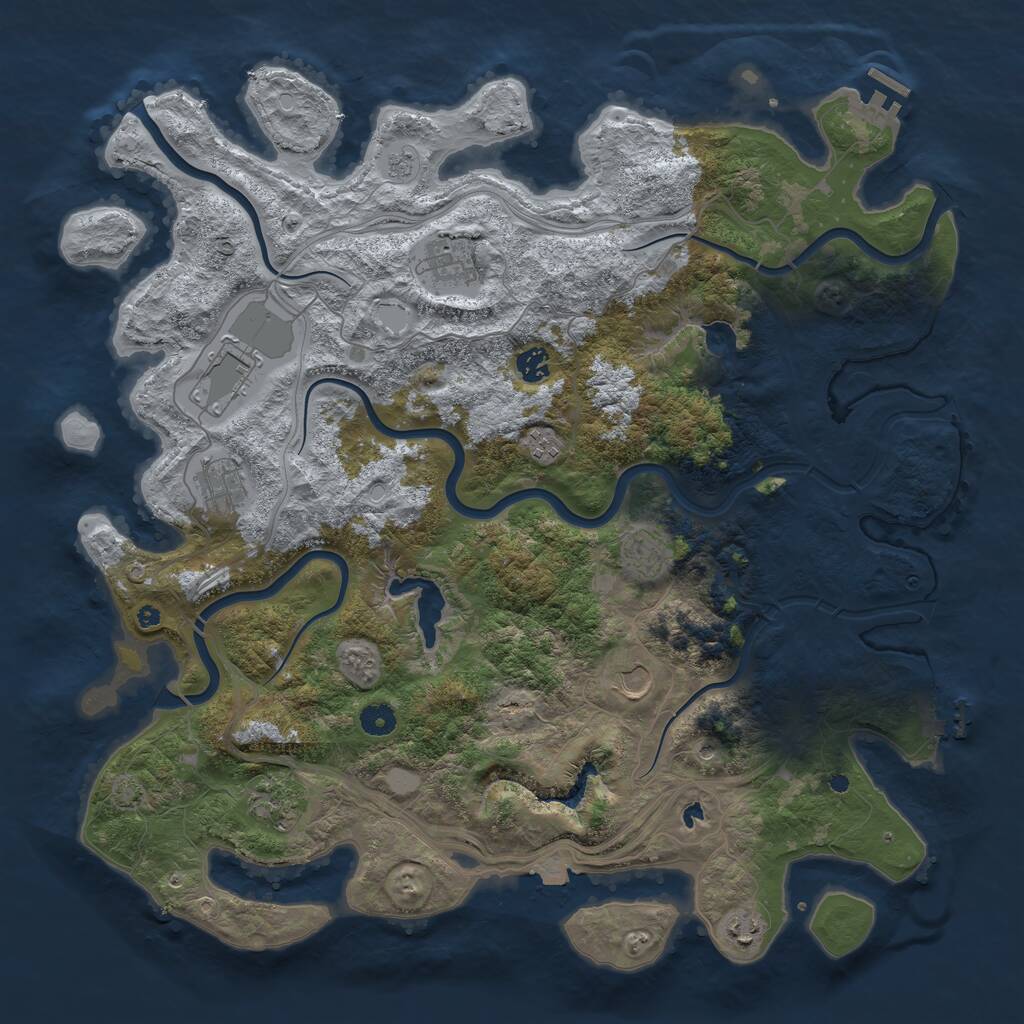 Rust Map: Procedural Map, Size: 4500, Seed: 658, 15 Monuments