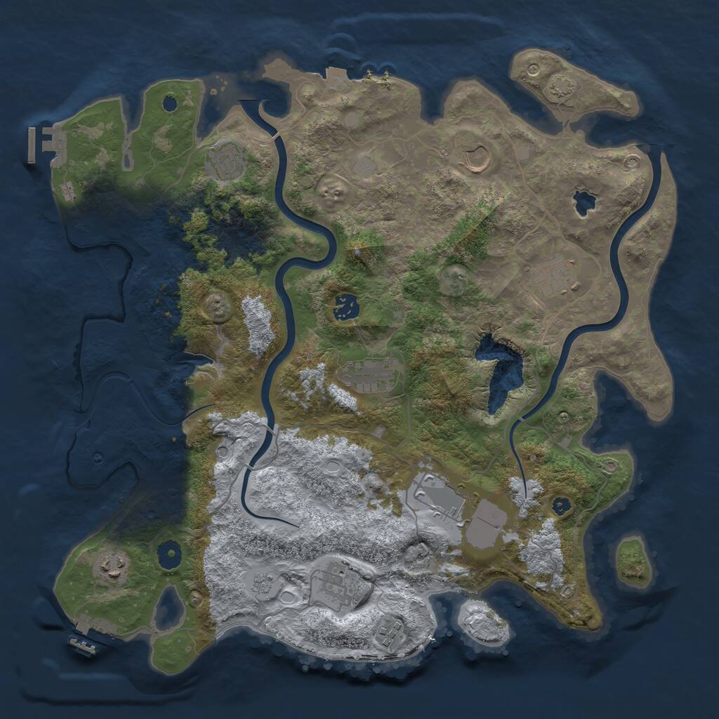 Rust Map: Procedural Map, Size: 4000, Seed: 785252299, 15 Monuments