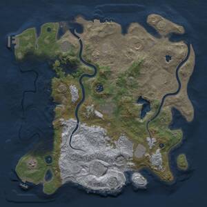 Thumbnail Rust Map: Procedural Map, Size: 4000, Seed: 785252299, 15 Monuments