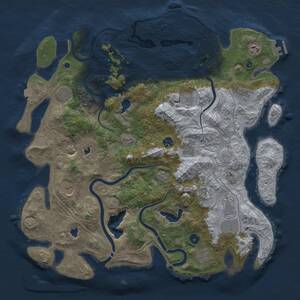Thumbnail Rust Map: Procedural Map, Size: 4500, Seed: 881465389, 17 Monuments