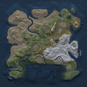 Thumbnail Rust Map: Procedural Map, Size: 3500, Seed: 1445094078, 15 Monuments