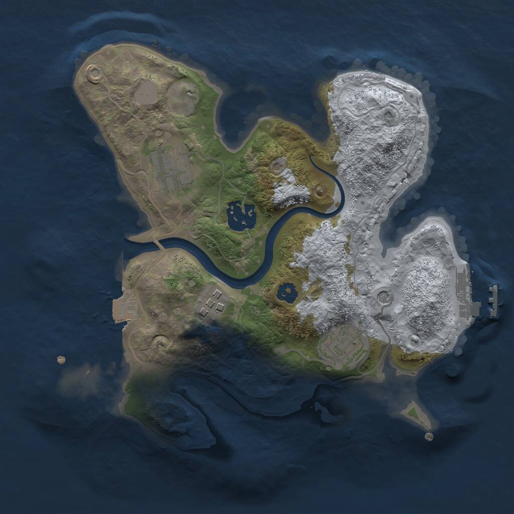 Rust Map: Procedural Map, Size: 2500, Seed: 1484, 7 Monuments