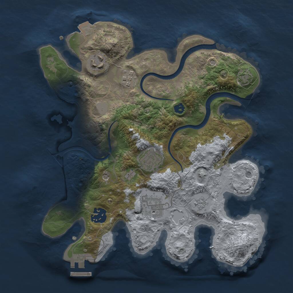 Rust Map: Procedural Map, Size: 2800, Seed: 676708397, 10 Monuments