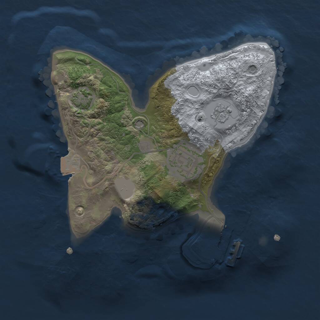 Rust Map: Procedural Map, Size: 2000, Seed: 1992211297, 5 Monuments