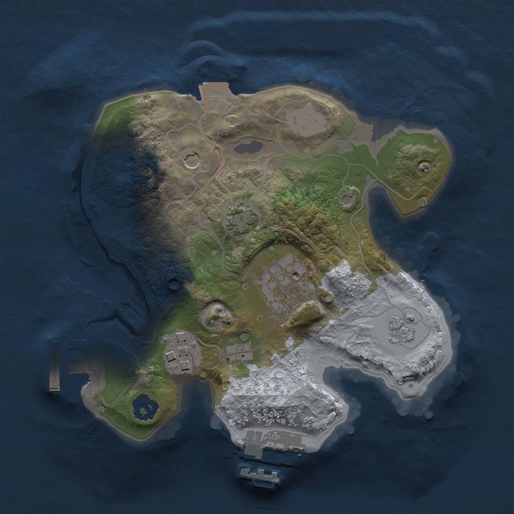 Rust Map: Procedural Map, Size: 2000, Seed: 2064209692, 8 Monuments