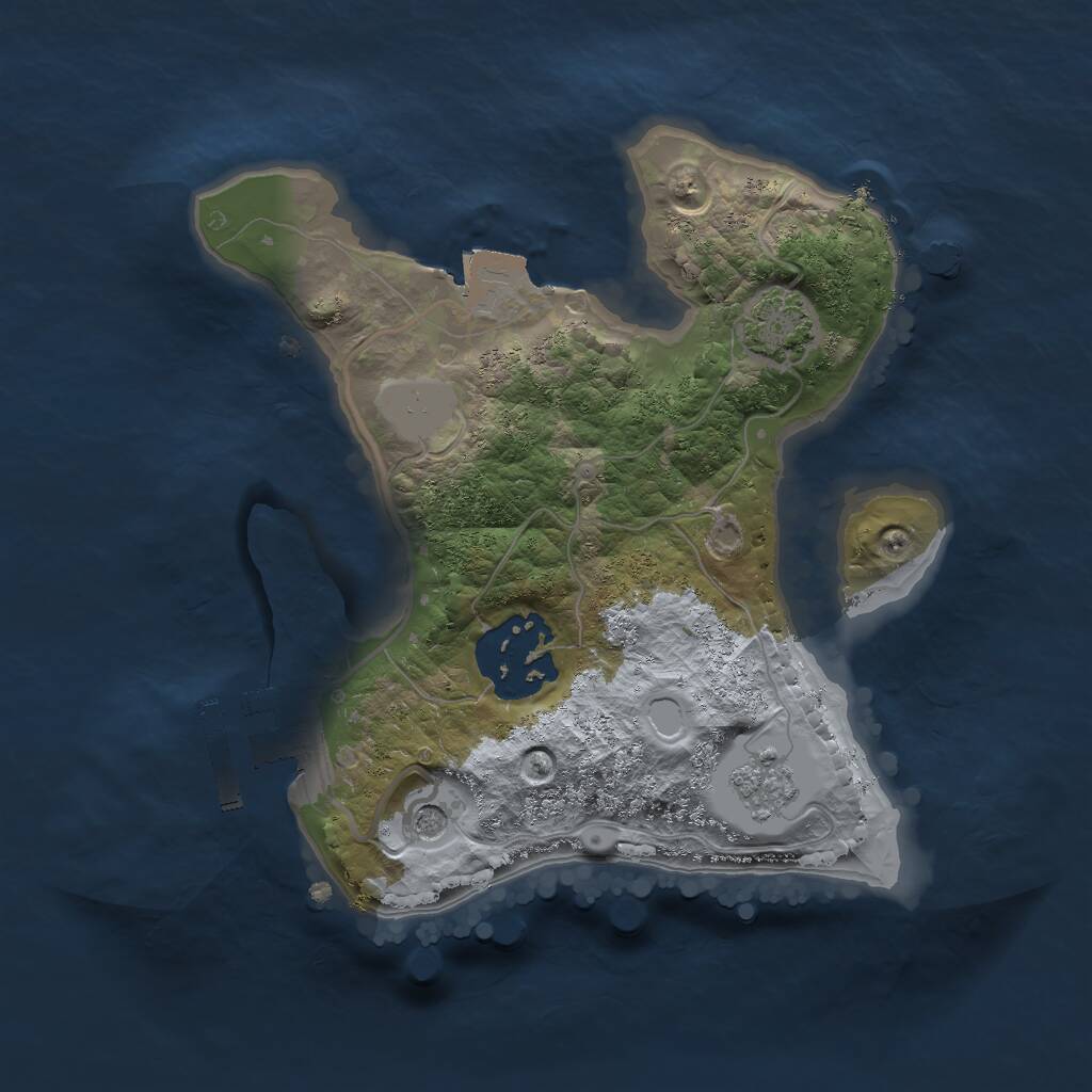 Rust Map: Procedural Map, Size: 2000, Seed: 447305530, 6 Monuments