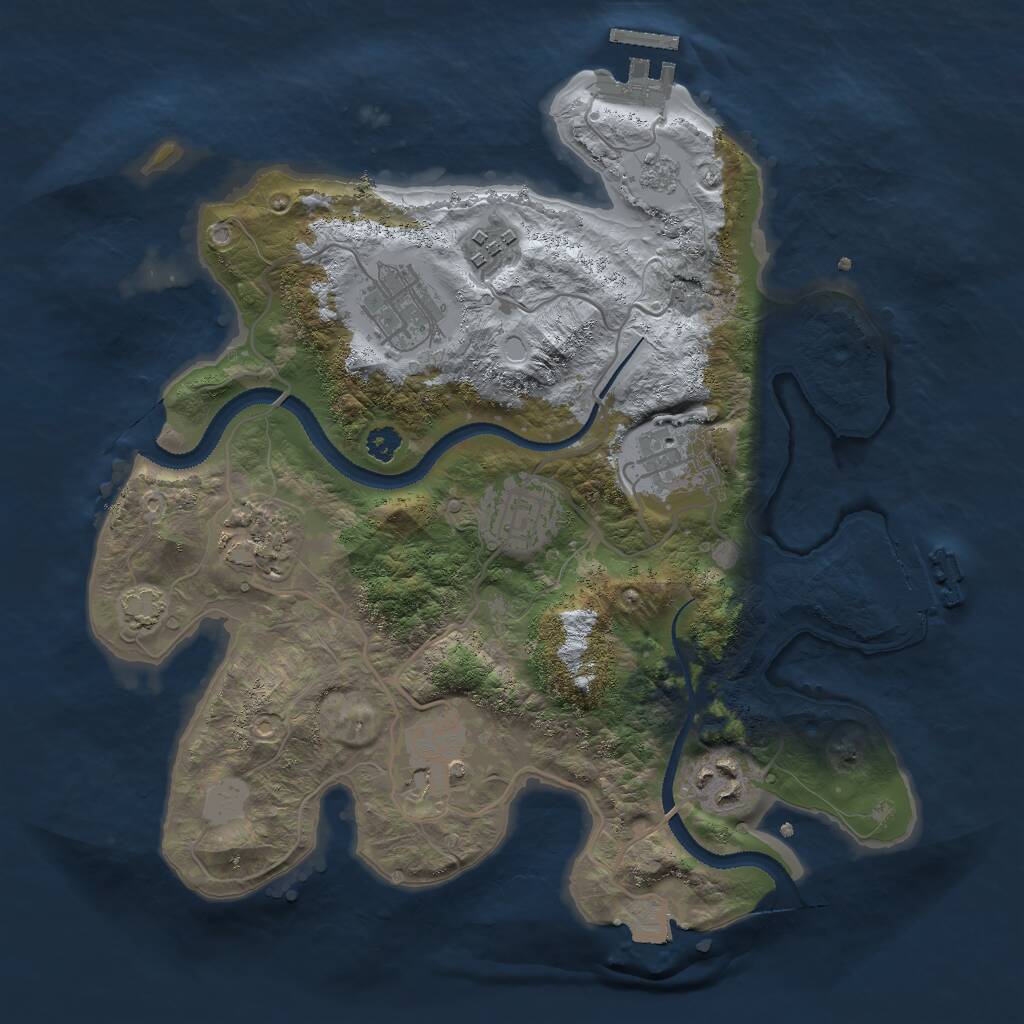 Rust Map: Procedural Map, Size: 3000, Seed: 57648, 12 Monuments