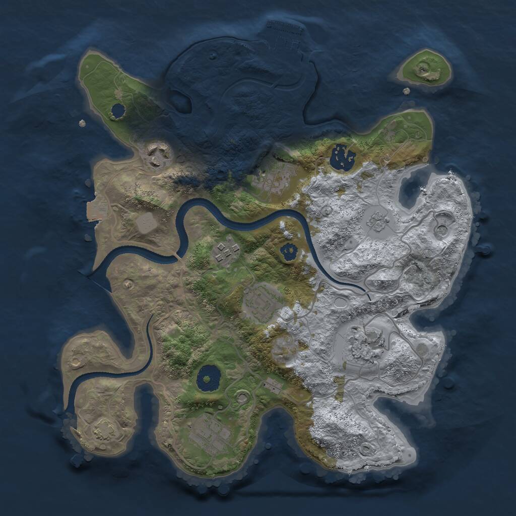 Rust Map: Procedural Map, Size: 3000, Seed: 618754, 12 Monuments
