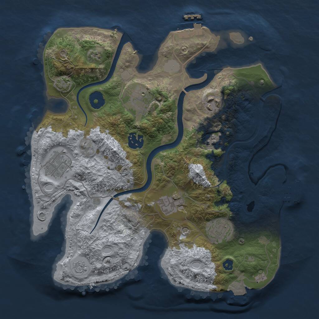 Rust Map: Procedural Map, Size: 2912, Seed: 6000, 13 Monuments