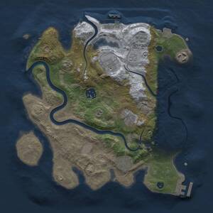 Thumbnail Rust Map: Procedural Map, Size: 3000, Seed: 30921783, 12 Monuments
