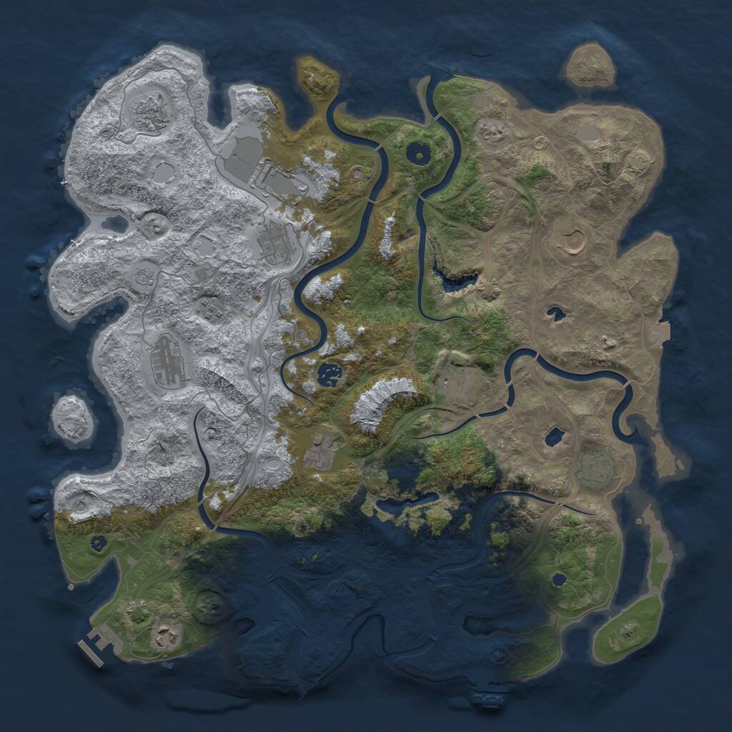 Rust Map: Procedural Map, Size: 4500, Seed: 1938734369, 17 Monuments