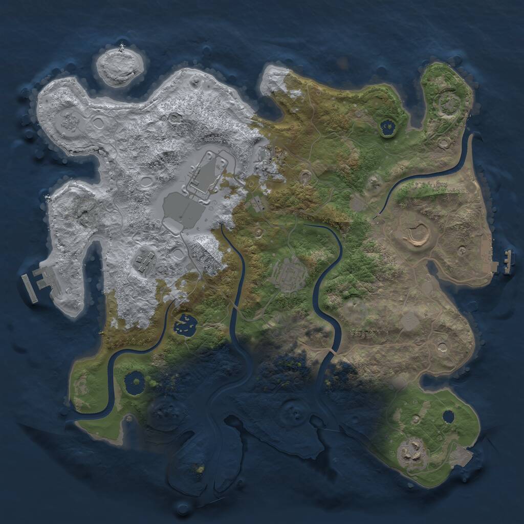 Rust Map: Procedural Map, Size: 3500, Seed: 257368, 13 Monuments
