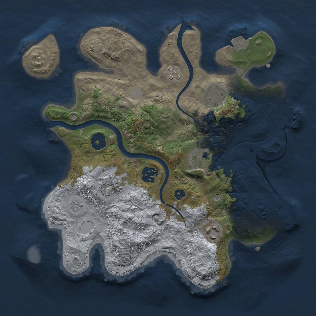 Rust Map: Procedural Map, Size: 3000, Seed: 1944827807, 12 Monuments