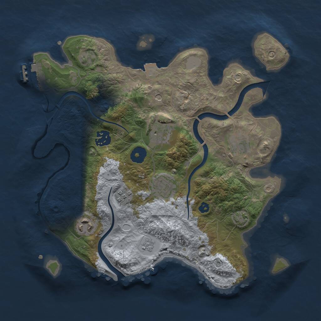 Rust Map: Procedural Map, Size: 3000, Seed: 1681977842, 11 Monuments