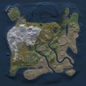 Thumbnail Rust Map: Procedural Map, Size: 3000, Seed: 1191316167, 12 Monuments
