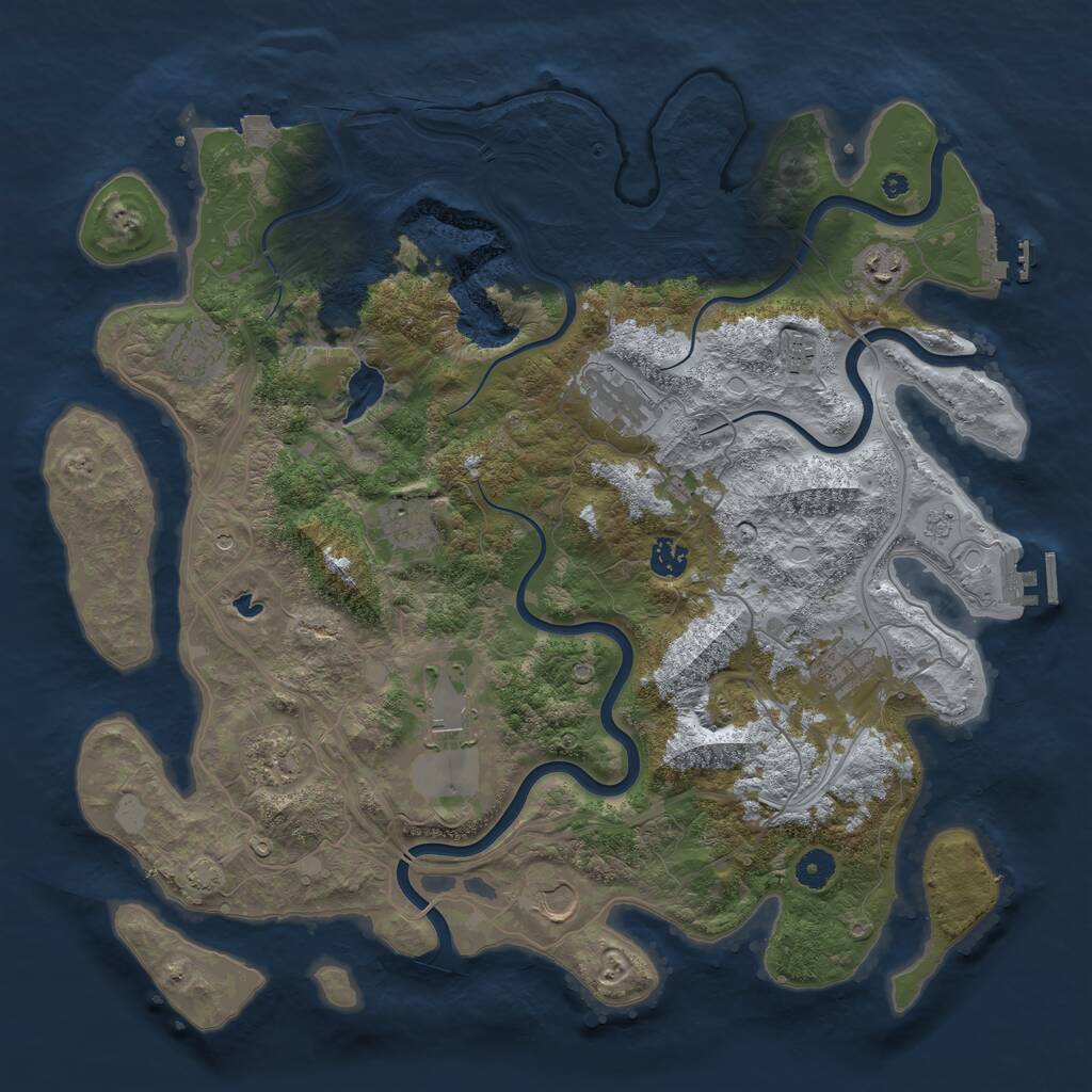 Rust Map: Procedural Map, Size: 4250, Seed: 179102954, 16 Monuments
