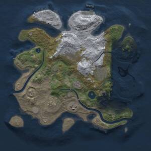 Thumbnail Rust Map: Procedural Map, Size: 3000, Seed: 918340304, 11 Monuments