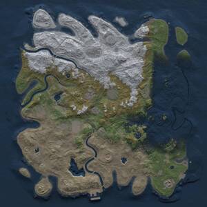 Thumbnail Rust Map: Procedural Map, Size: 4500, Seed: 406888888, 16 Monuments