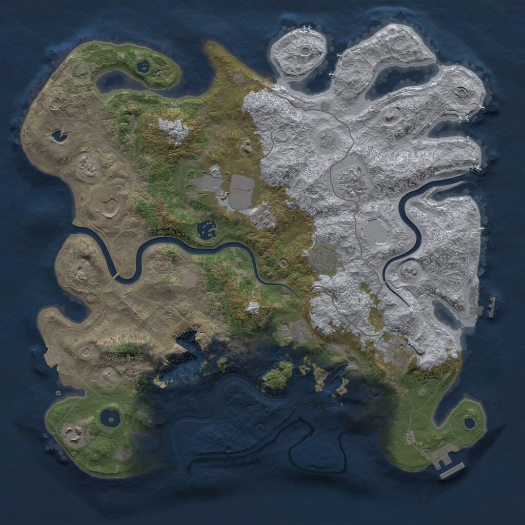 Rust Map: Procedural Map, Size: 4000, Seed: 1523452, 15 Monuments