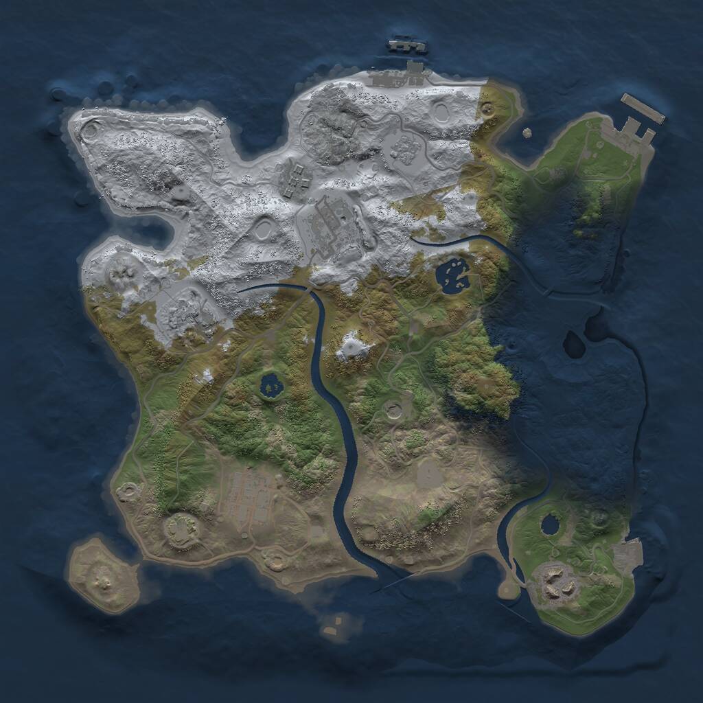Rust Map: Procedural Map, Size: 3000, Seed: 14083, 12 Monuments