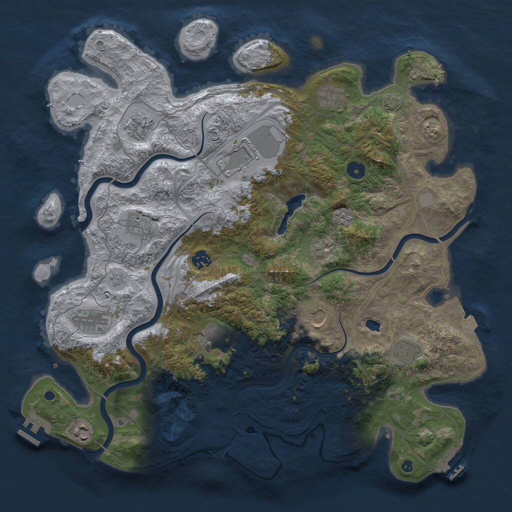 Rust Map: Procedural Map, Size: 4250, Seed: 19071, 17 Monuments